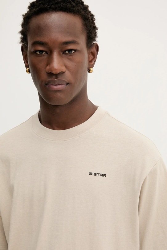 G-Star t-shirt bawełniany beżowy D26817.D593