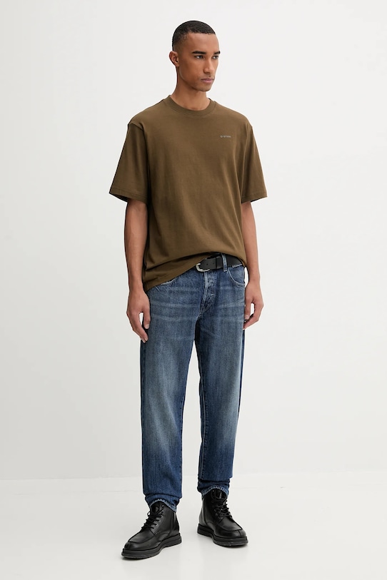 G-Star t-shirt bawełniany D26817.D593 brązowy AW25