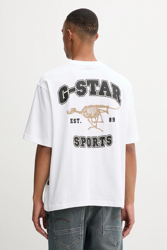G-Star t-shirt bawełniany 0 nadruk biały D27722.C336