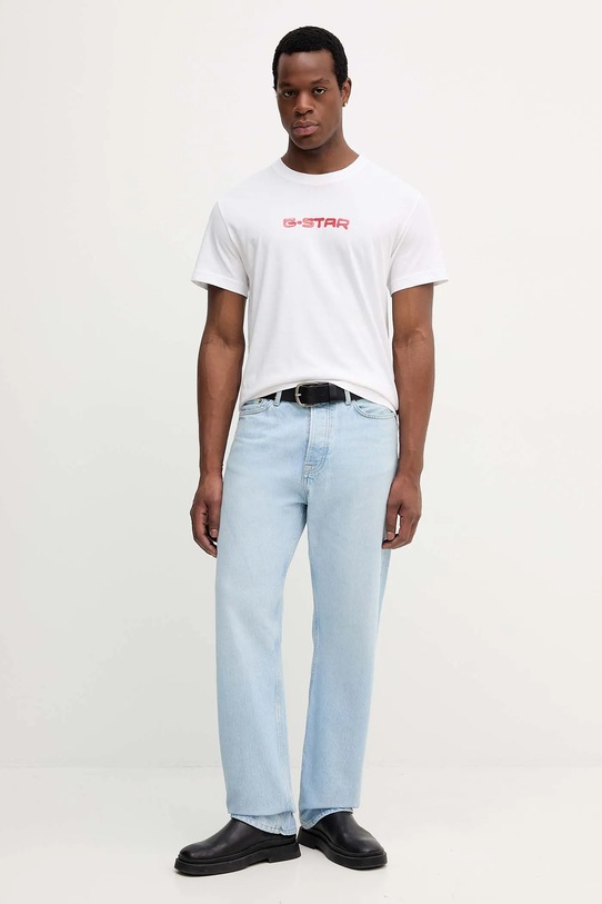 G-Star t-shirt bawełniany D26832.D975 biały AW25