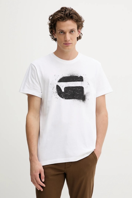 G-Star t-shirt bawełniany nadruk biały D26833.D101
