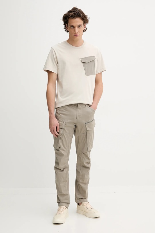 G-Star t-shirt bawełniany D26844.C784 beżowy AW25