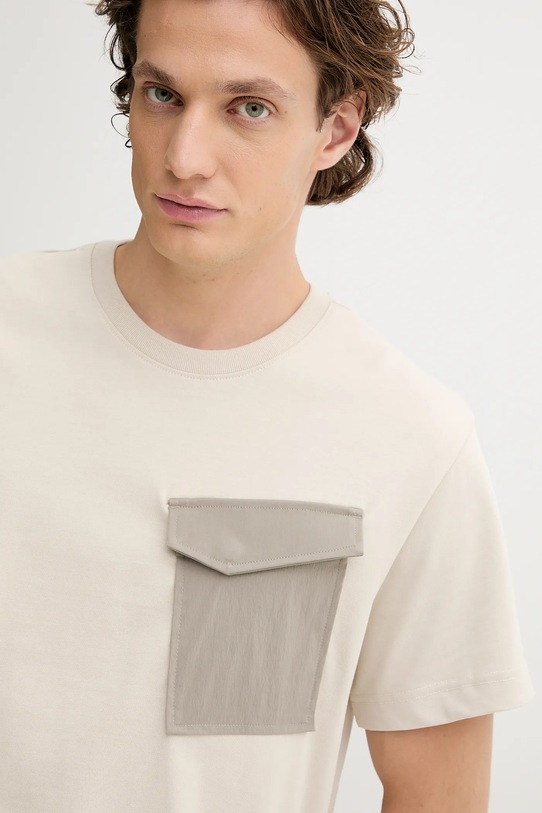 G-Star t-shirt bawełniany beżowy D26844.C784