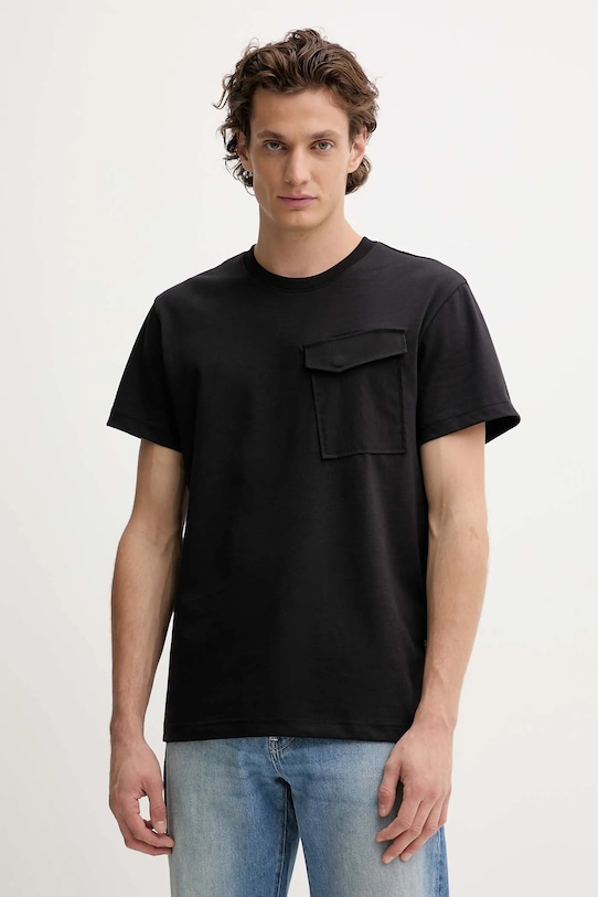 Bavlnené tričko G-Star jednofarebný čierna D26844.C784