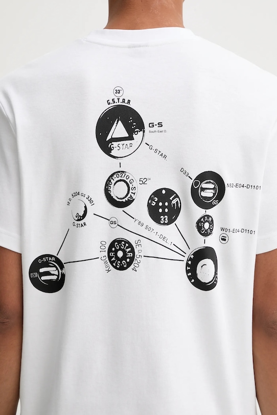 G-Star tricou din bumbac D27721.D976 alb