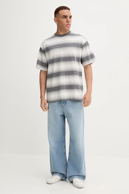 Βαμβακερό μπλουζάκι Hugo Blue 50548323 γκρί AW25