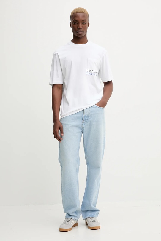 Hugo Blue t-shirt bawełniany 50549120 biały AW25