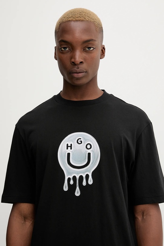 Hugo Blue t-shirt bawełniany czarny 50549162