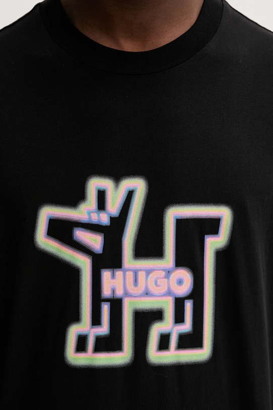 Бавовняна футболка Hugo Blue 50549162 чорний