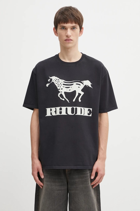 RHUDE t-shirt bawełniany Dinero nadruk czarny RHFW25TT01012