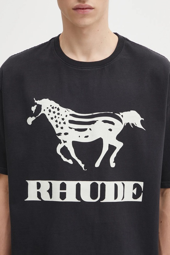 RHUDE t-shirt bawełniany Dinero czarny RHFW25TT01012