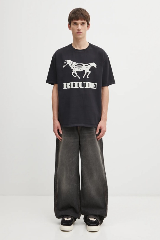 RHUDE t-shirt bawełniany Dinero RHFW25TT01012 czarny