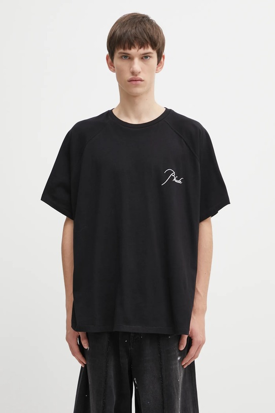 Odzież RHUDE t-shirt bawełniany Classique raglan RHFW25TT09012 czarny
