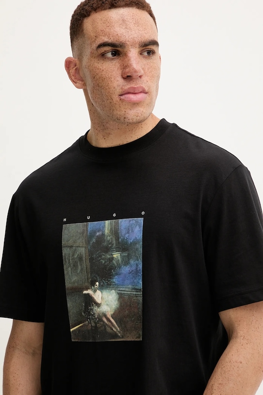 HUGO t-shirt bawełniany czarny 50545995