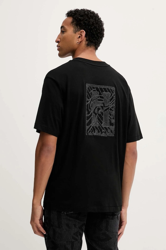 Bavlněné tričko HUGO kulatý černá 50546779