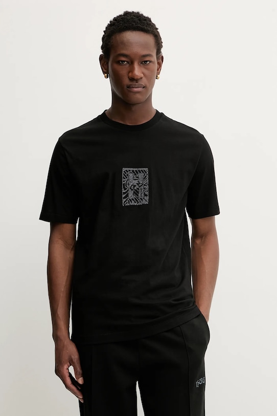 HUGO t-shirt bawełniany pozostałe czarny 50546804