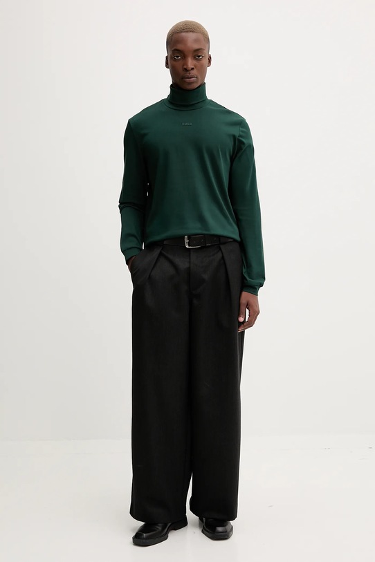 HUGO longsleeve din bumbac 50547372 verde AW25