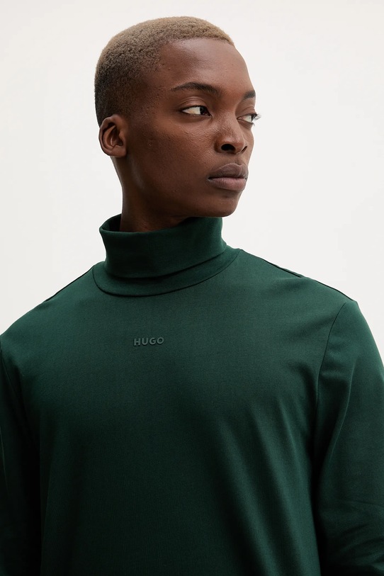 HUGO longsleeve din bumbac verde 50547372