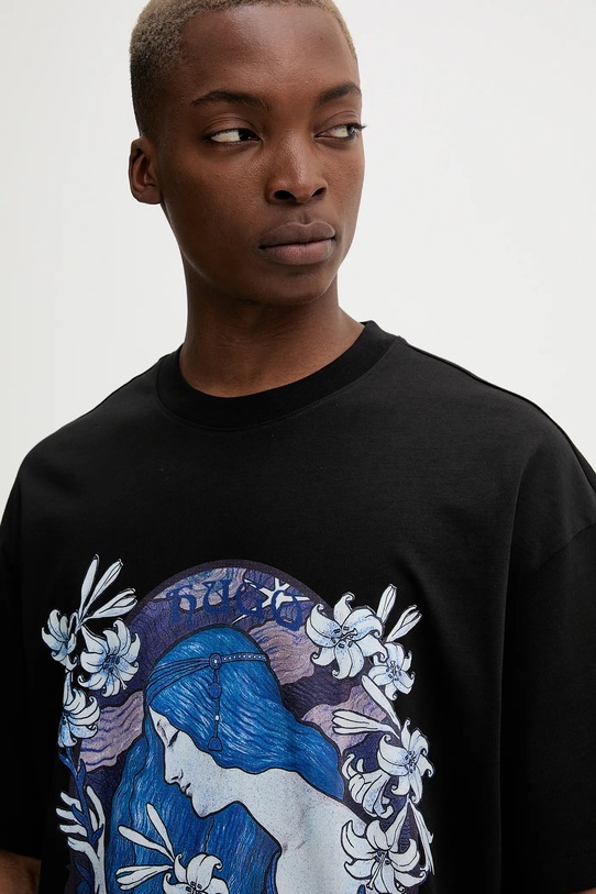 HUGO t-shirt bawełniany czarny 50548466