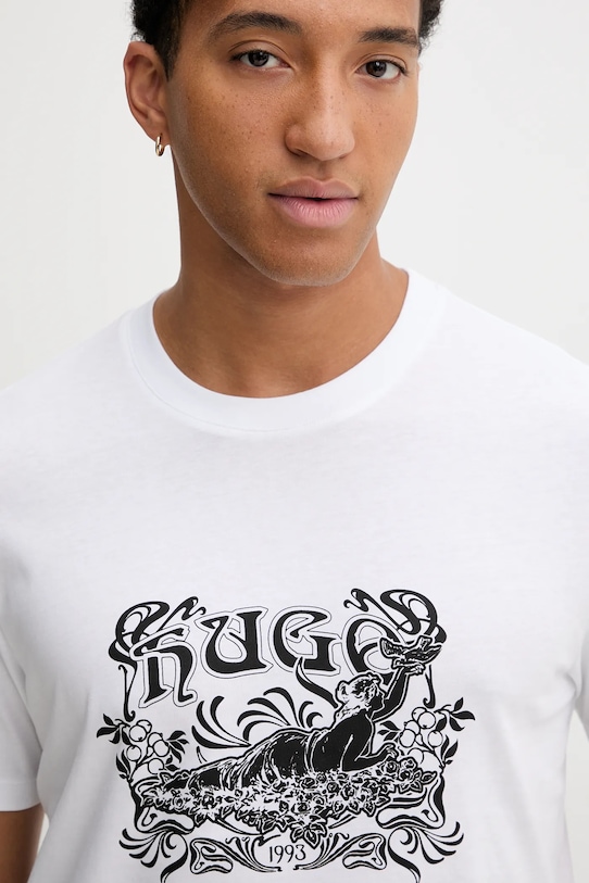 HUGO t-shirt bawełniany biały 50548565