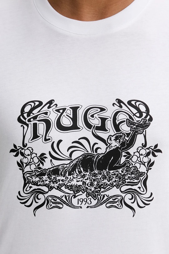 Βαμβακερό μπλουζάκι HUGO 50548565 λευκό