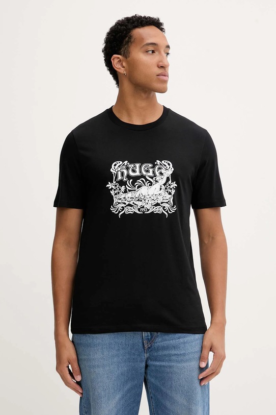 HUGO tricou din bumbac print negru 50548565