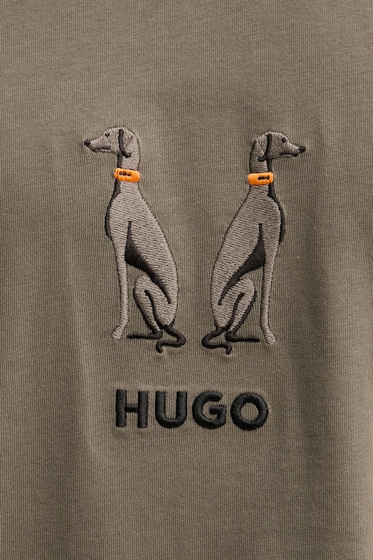 HUGO t-shirt bawełniany 50549154 zielony