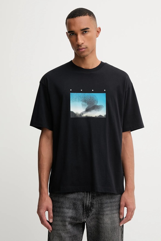 Odzież HUGO t-shirt bawełniany 50549156 czarny