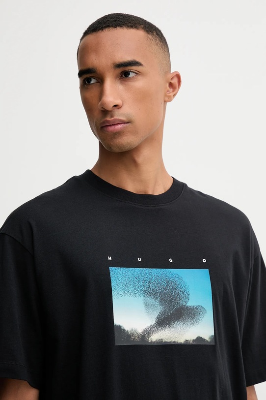 HUGO t-shirt bawełniany czarny 50549156
