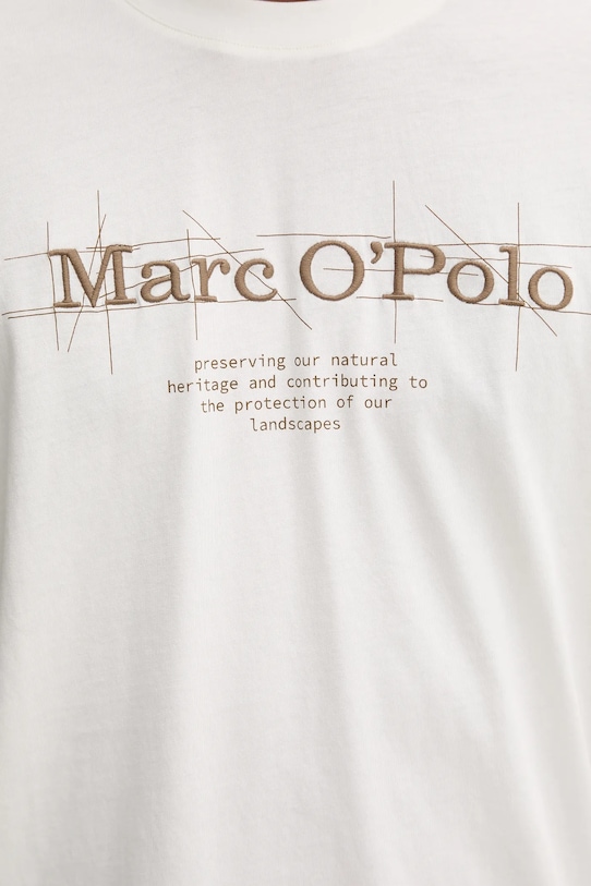 Хлопковая футболка Marc O'Polo 528230551196 бежевый