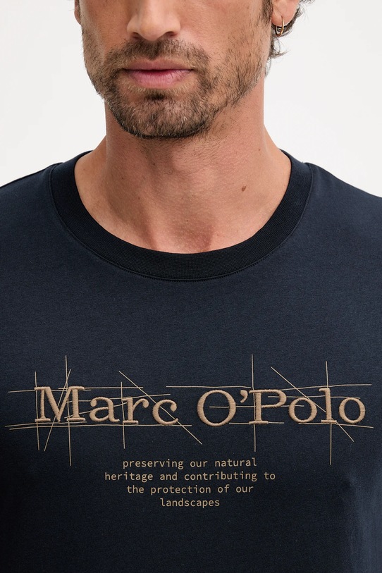 Хлопковая футболка Marc O'Polo 528230551196 тёмно-синий