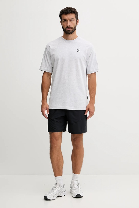 ON running t-shirt bawełniany Club T 1ME10051756 szary AW25