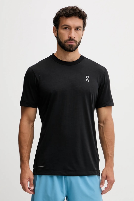 ON running t-shirt treningowy regular czarny 1MF11780553