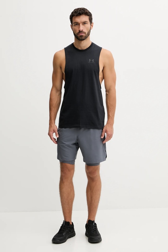 Kratka majica za vadbo Under Armour 1329286 črna AW25