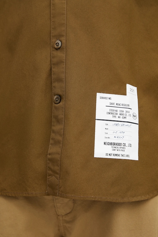 Βαμβακερό πουκάμισο NEIGHBORHOOD trad shirt ss πράσινο 251SPNH.SHM02