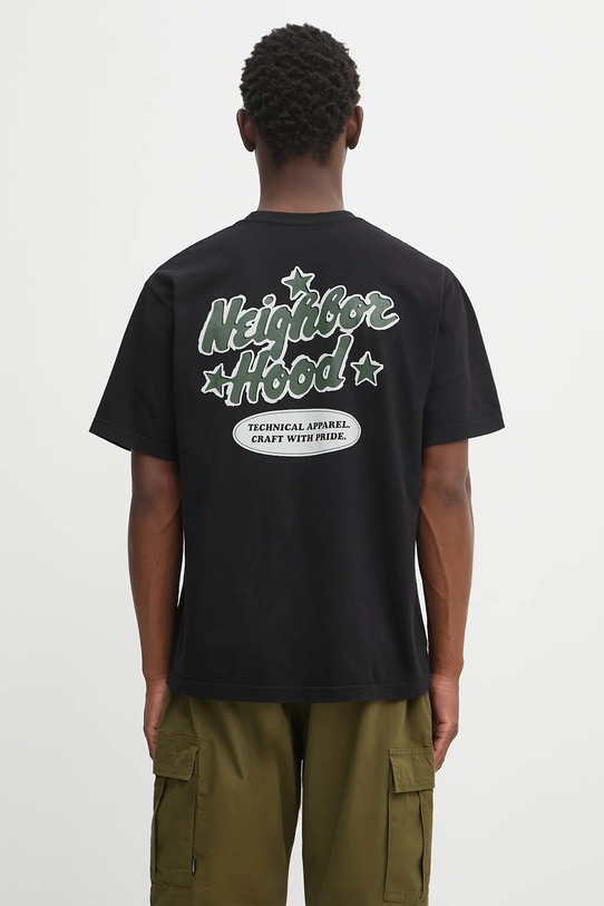 NEIGHBORHOOD cotton t-shirt nh . tee ss-12 cotton black 251PCNH.ST12
