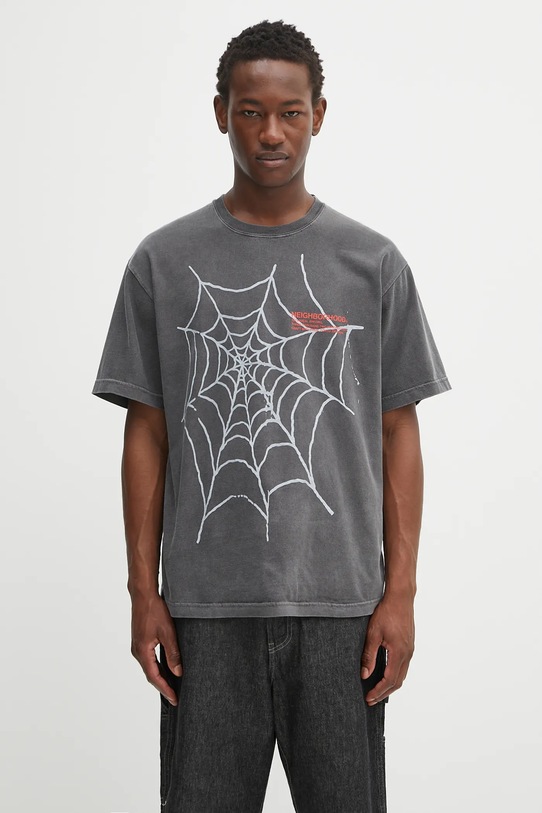 NEIGHBORHOOD cotton t-shirt nh . tee ss-7 cotton gray 251PCNH.ST07