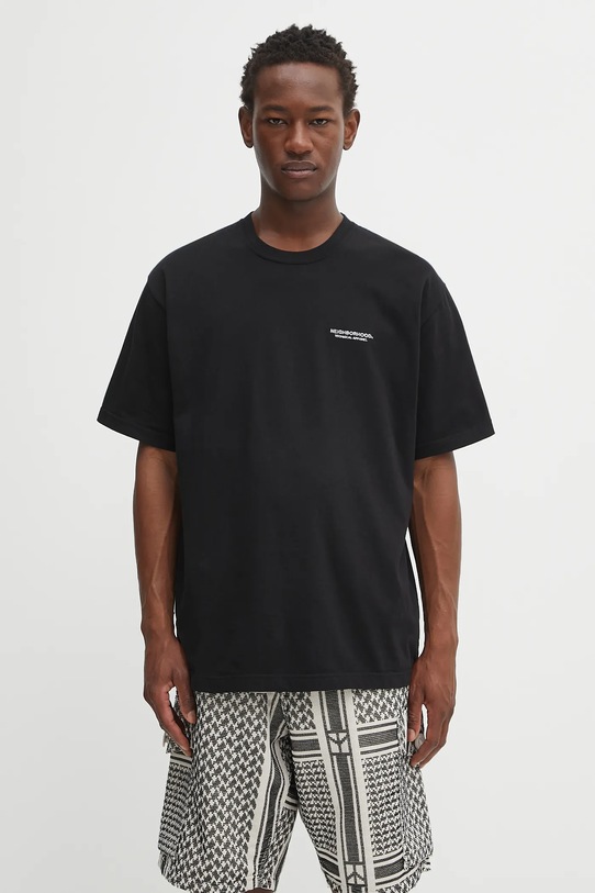 NEIGHBORHOOD t-shirt in cotone nh . tee ss-9 regolare nero 251PCNH.ST09