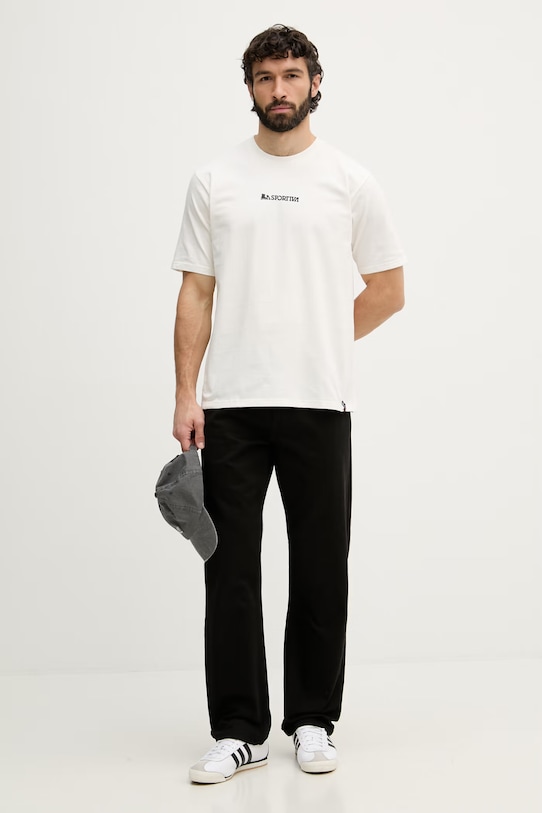 La Sportiva тениска мъжка от памук Moon Climb ZACT193 бежов SS26