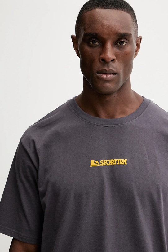 LA Sportiva t-shirt bawełniany Moon Climb szary ZACT193