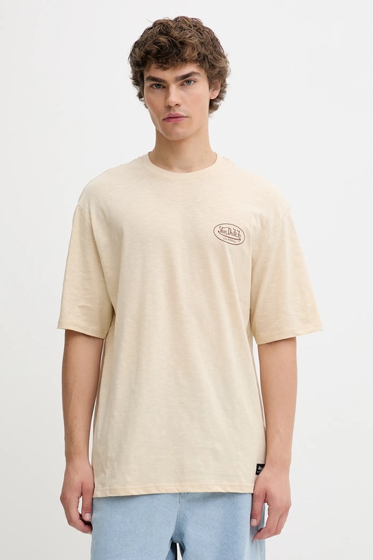 Odzież Von Dutch t-shirt bawełniany VD.1.H.TR.LOS beżowy
