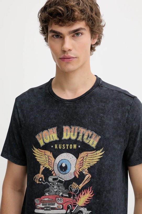 Von Dutch t-shirt bawełniany szary VD.1.TR.CARS