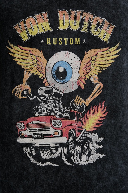 Von Dutch t-shirt bawełniany VD.1.TR.CARS szary
