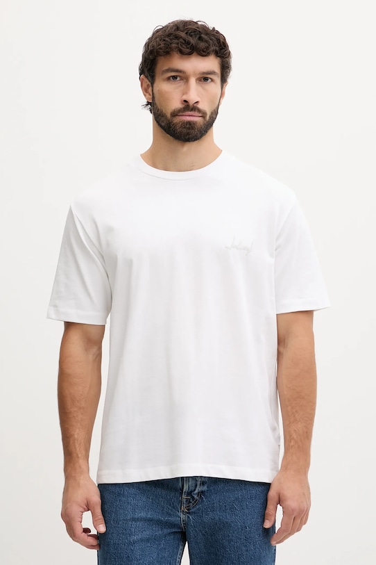 Lindbergh t-shirt bawełniany nadruk biały 30.400120C