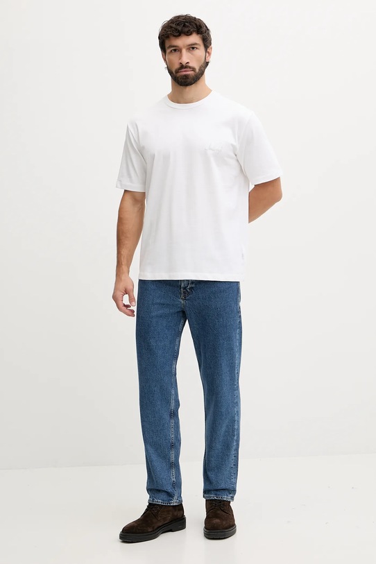 Lindbergh t-shirt bawełniany 30.400120C biały AW25