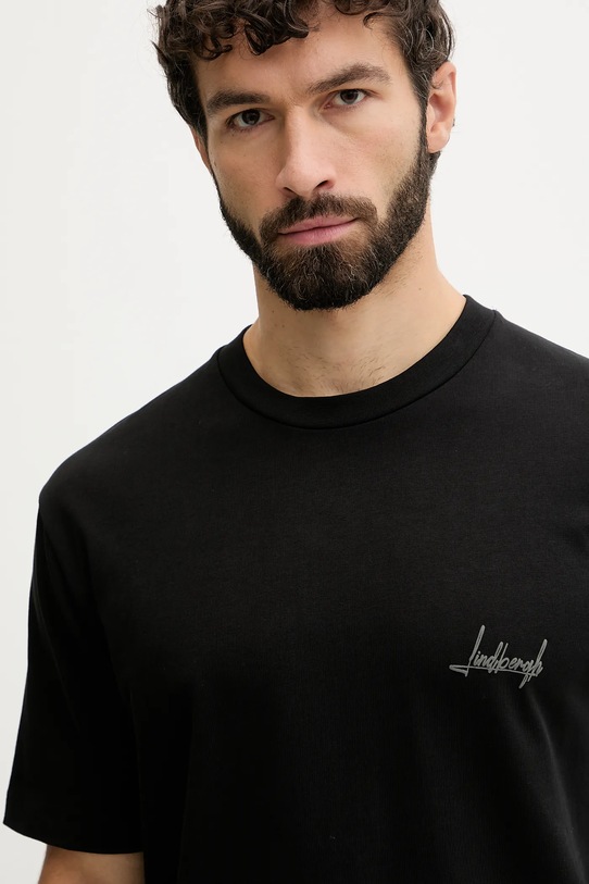 Lindbergh t-shirt bawełniany czarny 30.400120C