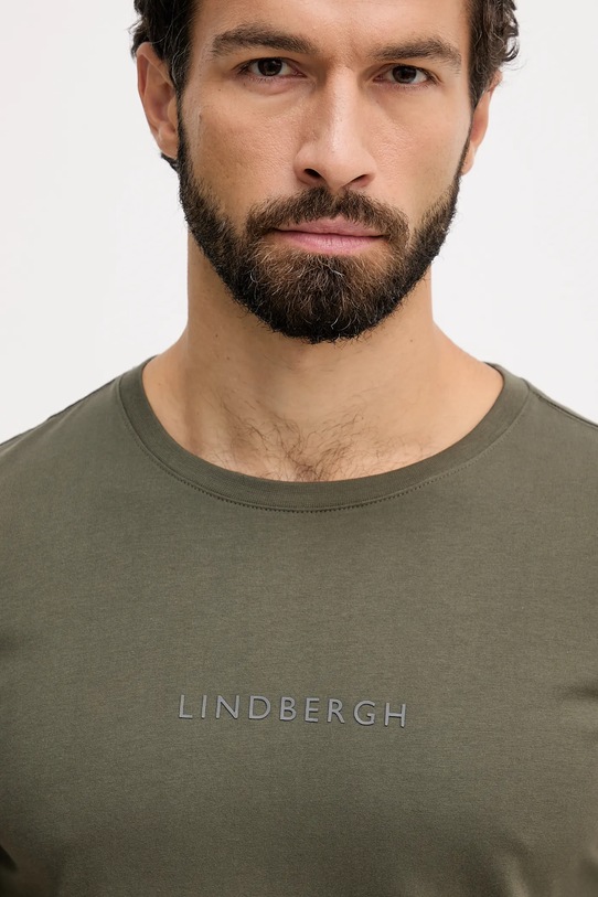 Lindbergh t-shirt bawełniany zielony 30.400200B