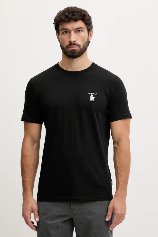 Lindbergh t-shirt bawełniany aplikacja czarny 30.400235