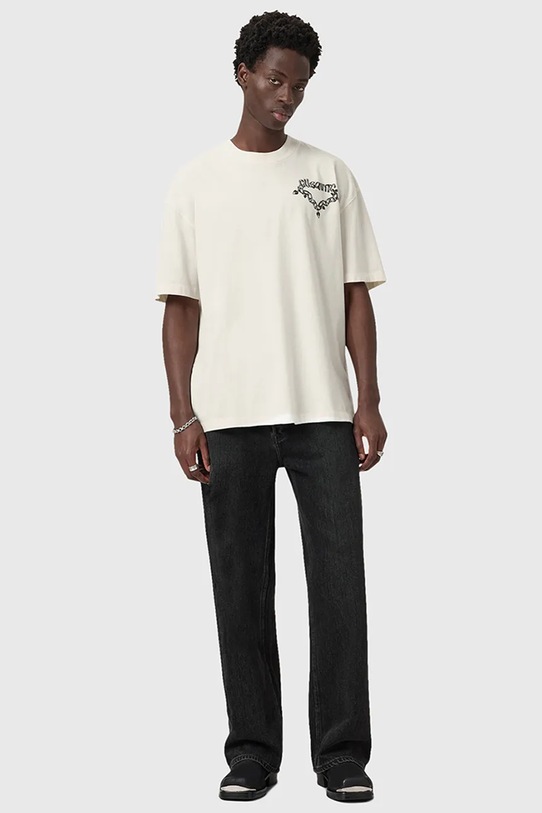 Βαμβακερό μπλουζάκι AllSaints DRIP M005PD λευκό