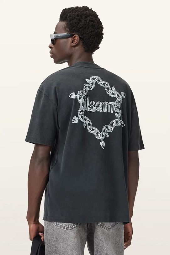 Oblečenie Bavlnené tričko AllSaints DRIP M005PD čierna